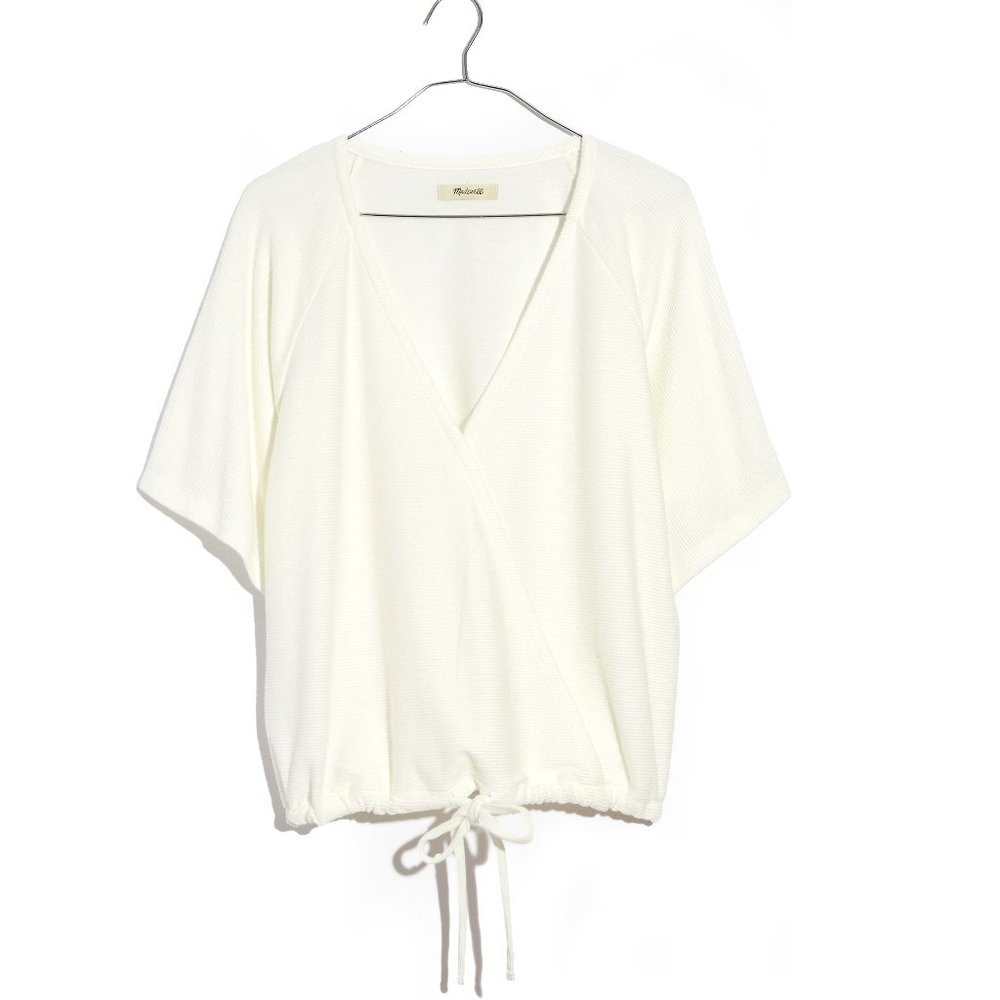 NWT Madewell Drapey V-neck Faux Wrap Top - Picture 2 of 8
